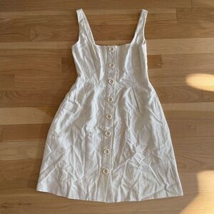 Kate Spade White Linen Button-Front Mini Dress